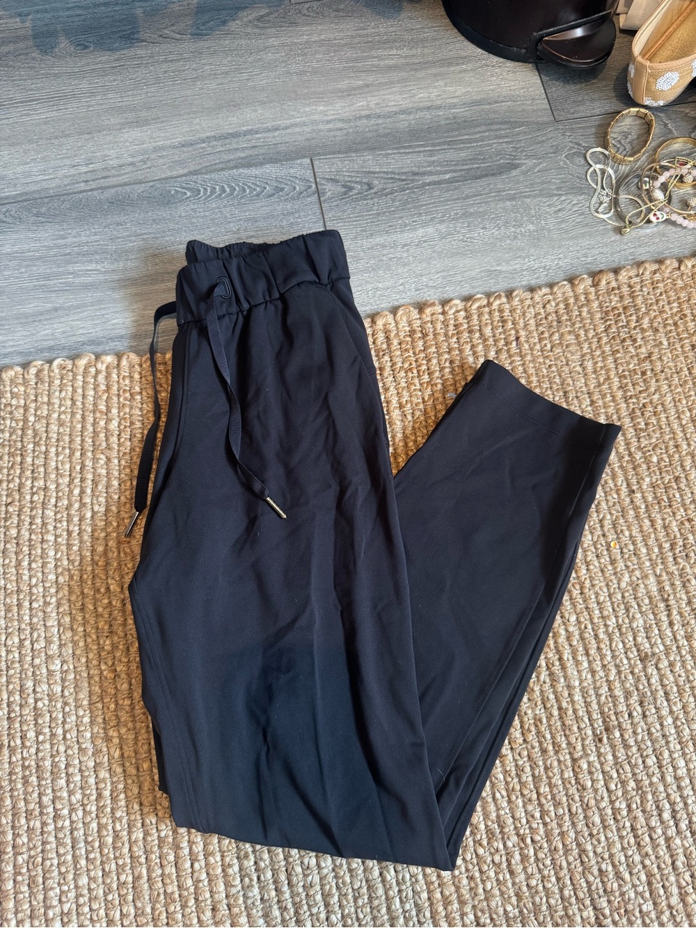 Black Drawstring Jogger Pants